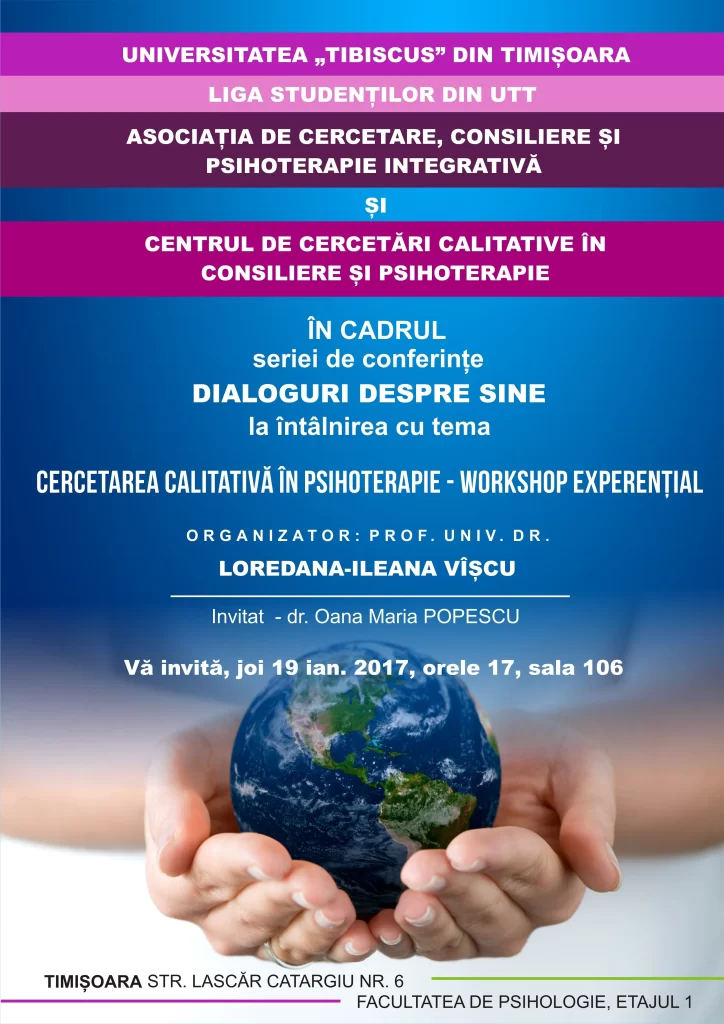cercetarea calitativa in psihoterapie afis 19 ianuarie 2017