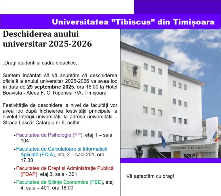 Deschiderea anului universitar 2025-2026