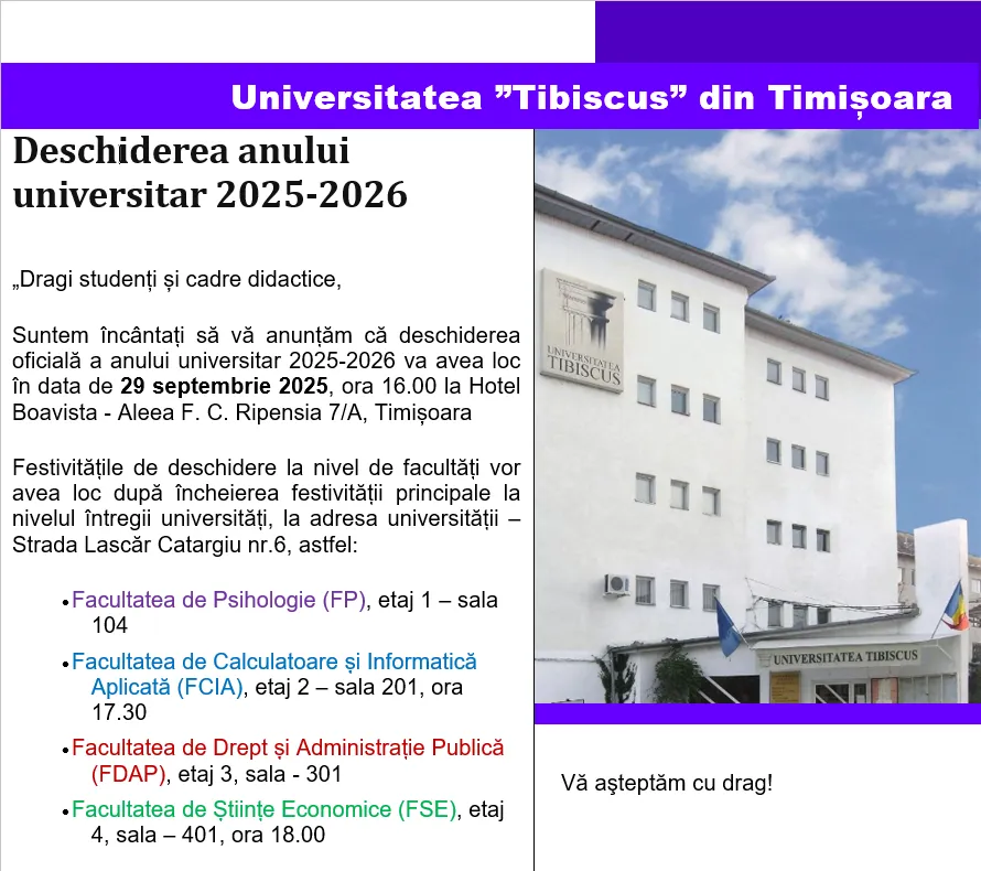 Deschiderea anului universitar 2025-2026